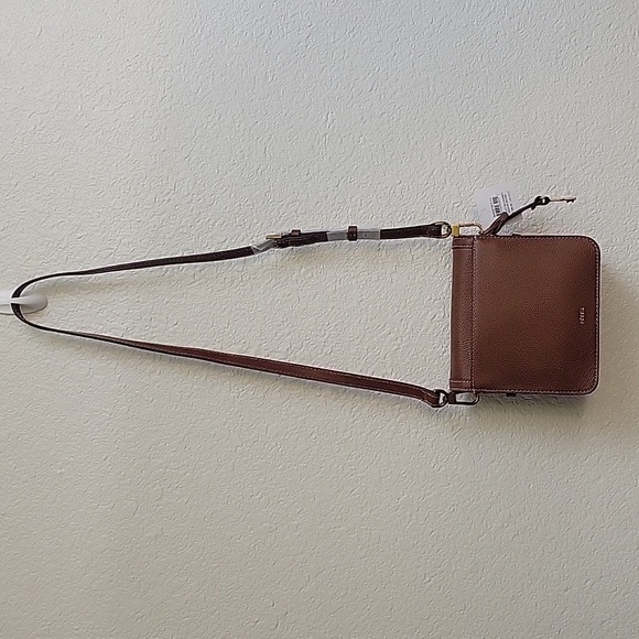 NWT Fossil Ainsley Small Flap Crossbody handbag Medium Brown Leather SHB3070210 - Picture 8 of 17